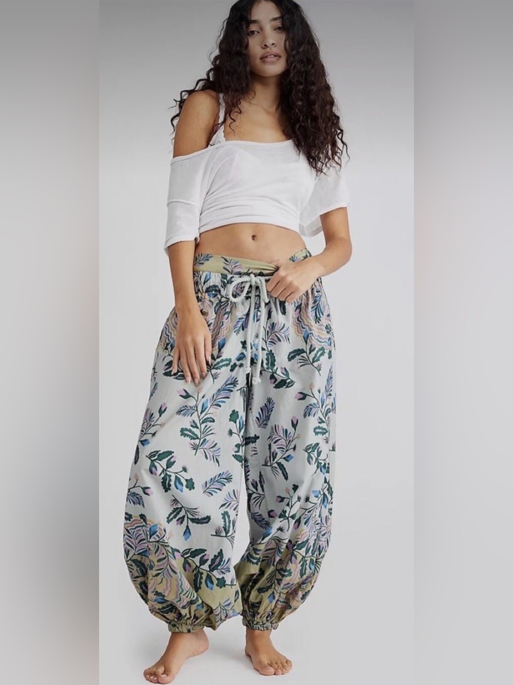 Free People After Glow Balloon Pants Size Large Floral